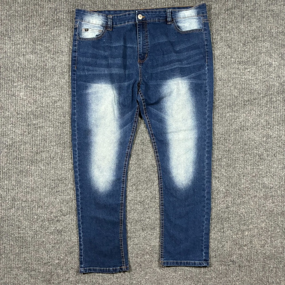 Rocawear Mens Skinny Jeans Size 40x30 Blue Faded Denim Slim Stretch Streetwear